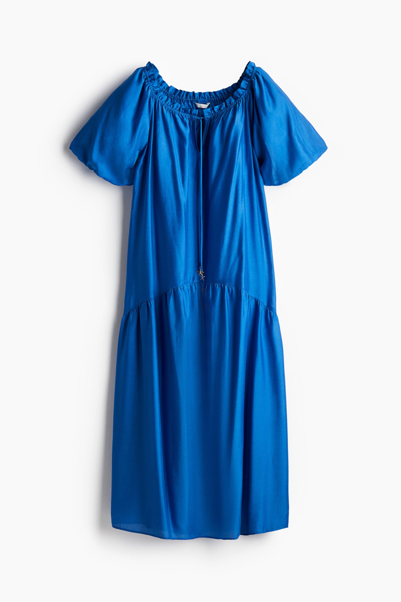 H & M - Jurk met drawstring - Helderblauw