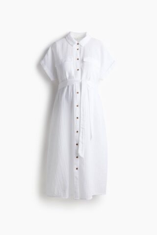 H & M - MAMA Overhemdjurk van mousseline - Wit