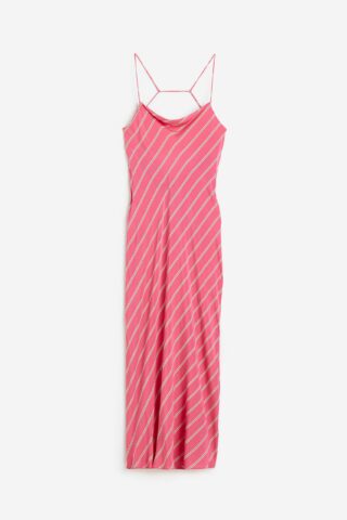 H & M - Slip-on jurk - Roze/Gestreept