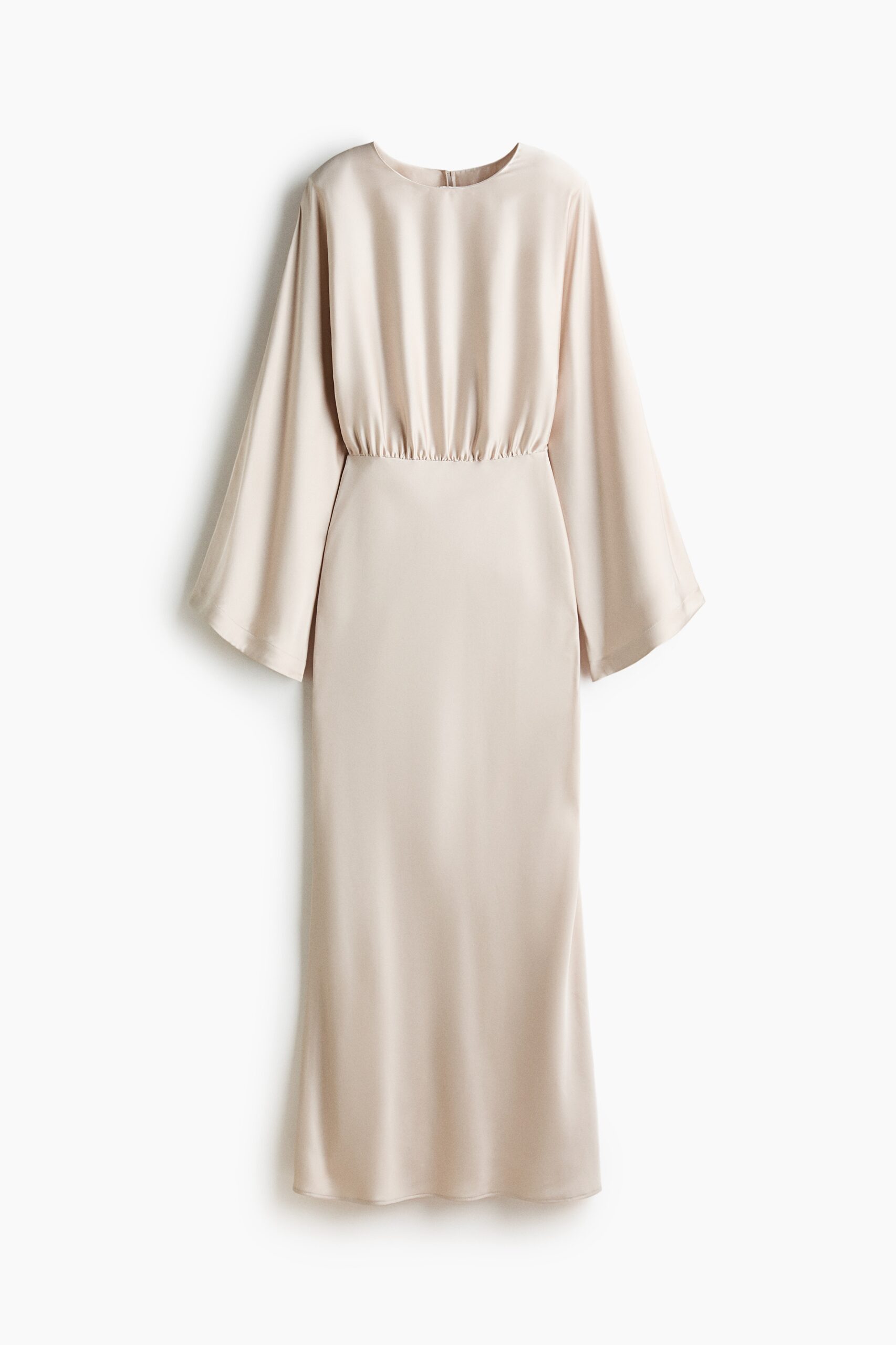 H & M - Satijnen jurk met schoudervullingen - Lichtbeige H & M - Satijnen jurk met schoudervullingen - Lichtbeige