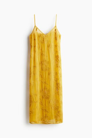 H & M - Gedecoreerde strappy jurk - Geel