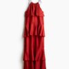 H & M - Maxi-jurk met volants - Rood