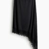 H & M - Asymmetrische rok met kanten rand - Zwart