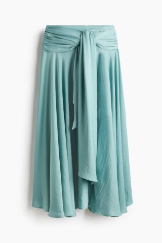 H & M - A-linerok met draperie - Turkoois