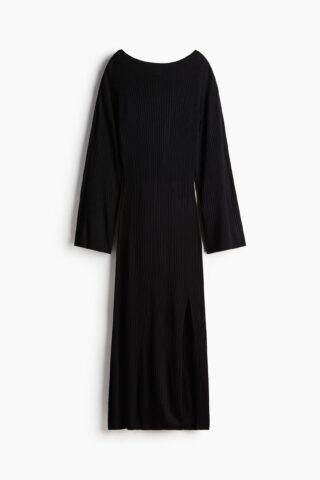 H & M - Ribgebreide jurk - Zwart