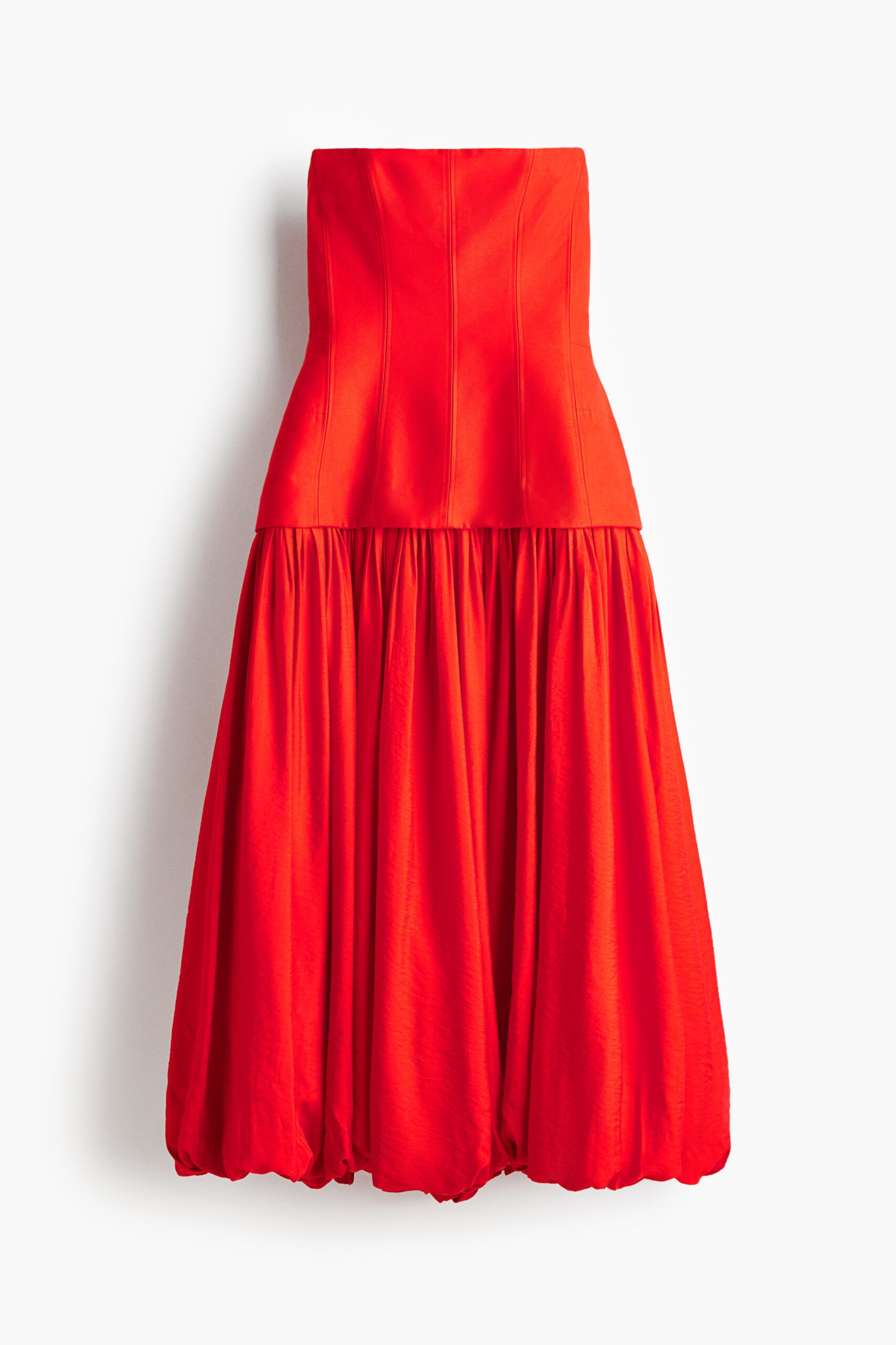 H & M - Bandeaujurk in zandlopermodel - Helderrood