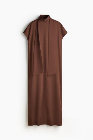 H & M - Maxi-jurk met sjaaldetail - Donkerbruin