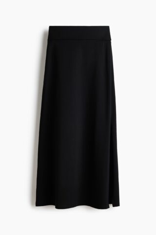 H & M - Katoenen rok met omslagboord - Zwart