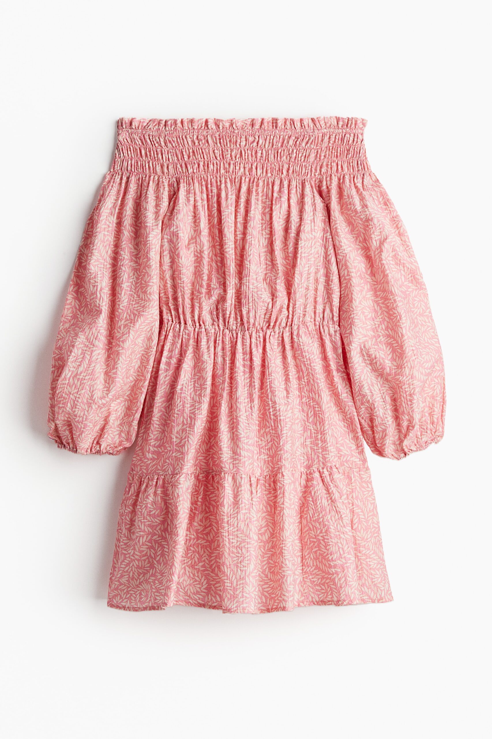 H & M - Off-the-shoulderjurk - Roze/Dessin H & M - Off-the-shoulderjurk - Roze/Dessin