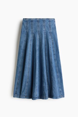 H & M - Denim plooirok - Denimblauw