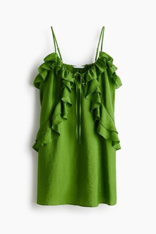 H & M - Strappy jurk met volants - Groen