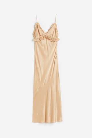 H & M - Slip-on jurk met volants - Beige