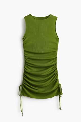 H & M - Strandjurk met drawstrings - Groen