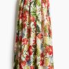 H & M - Plooirok - Wit/Bloemen