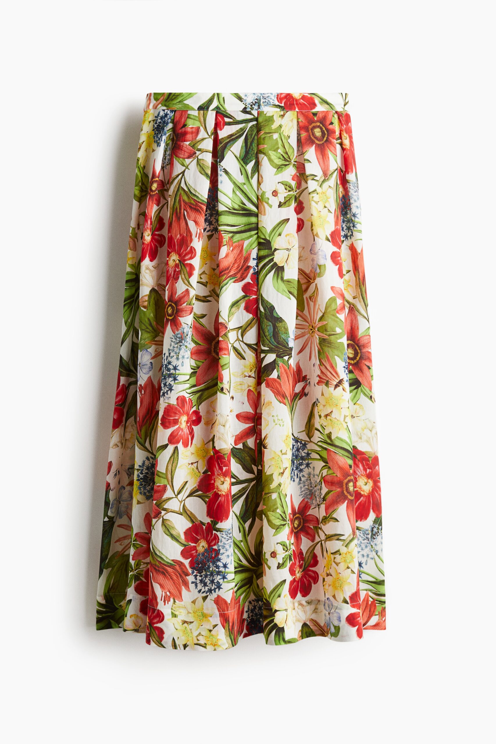 H & M - Plooirok - Wit/Bloemen H & M - Plooirok - Wit/Bloemen