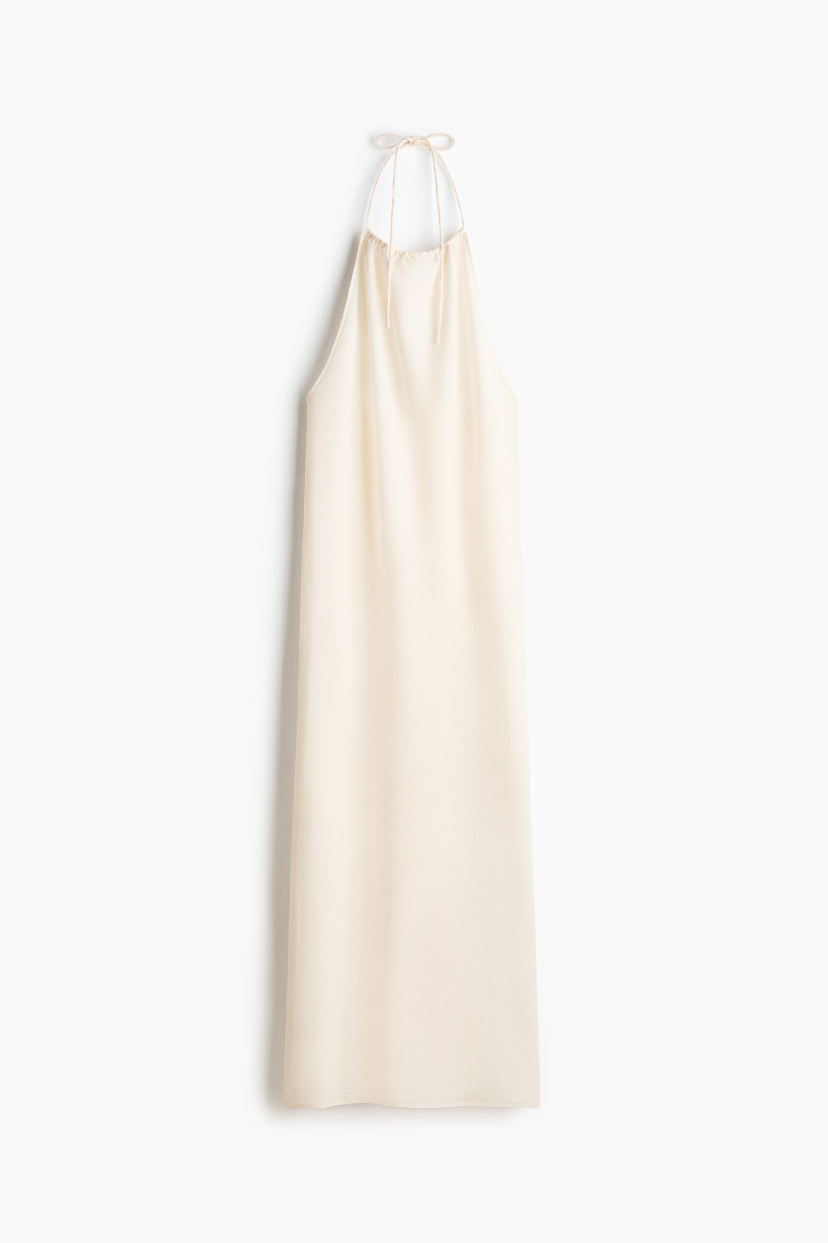 H & M - Halterjurk met drawstring - Roomwit