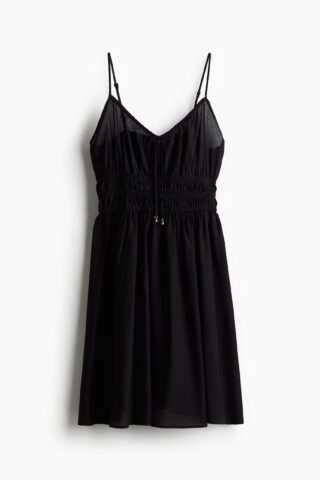 H & M - Strappy jurk met smokwerk - Zwart
