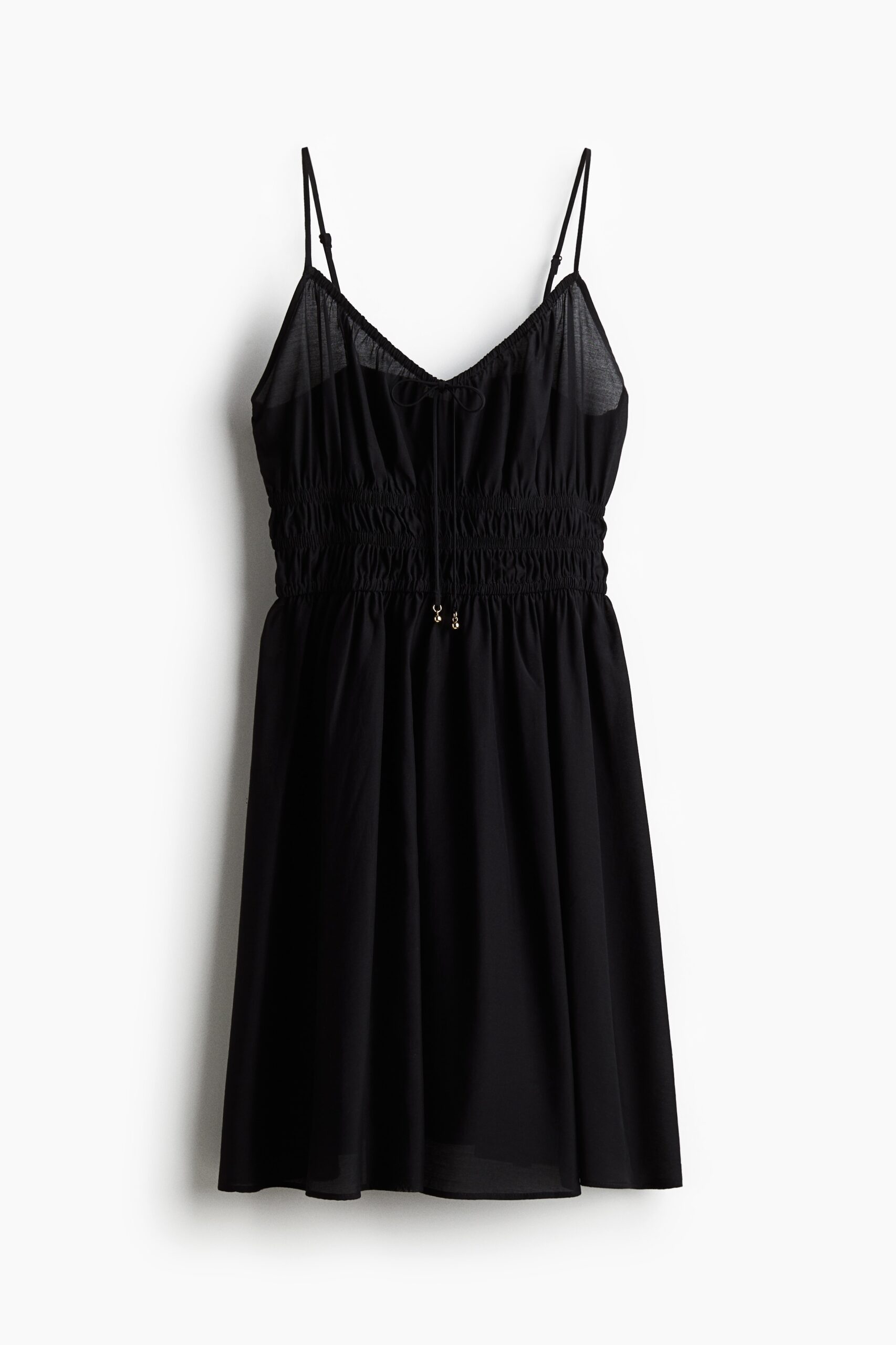 H & M - Strappy jurk met smokwerk - Zwart