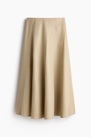 H & M - Flared katoenen rok - Beige