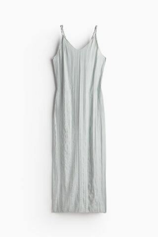 H & M - Jurk van crinklesatijn met gedraaid detail - Lichtturkoois