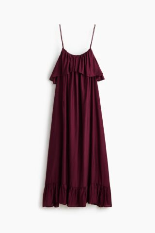 H & M - A-linejurk met volants - Bordeauxrood
