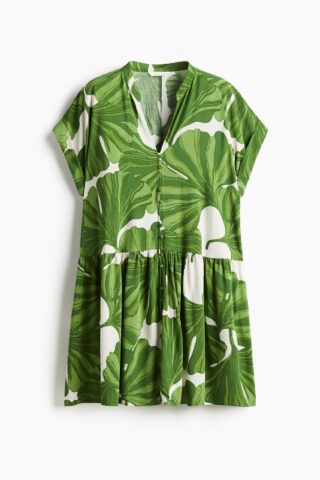 H & M - Tuniekjurk - Wit/Groene Bladeren