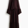 H & M - Oversized jurk met gelaagde look - Donkerbruin
