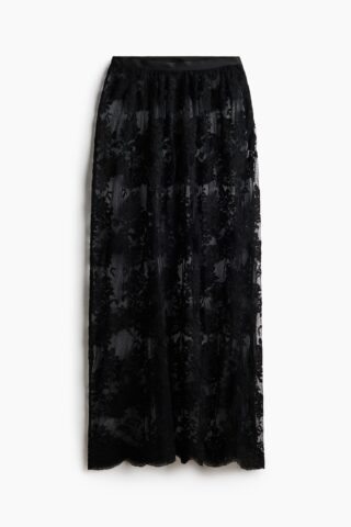 H & M - Lange kanten rok - Zwart
