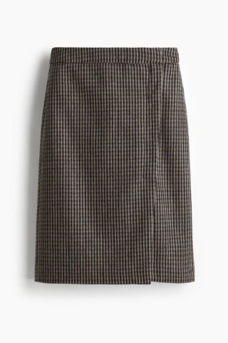 H & M - Twill skirt - Donkerbruin/Geruit