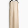 H & M - Strappy jurk - Lichtbeige/Zwart