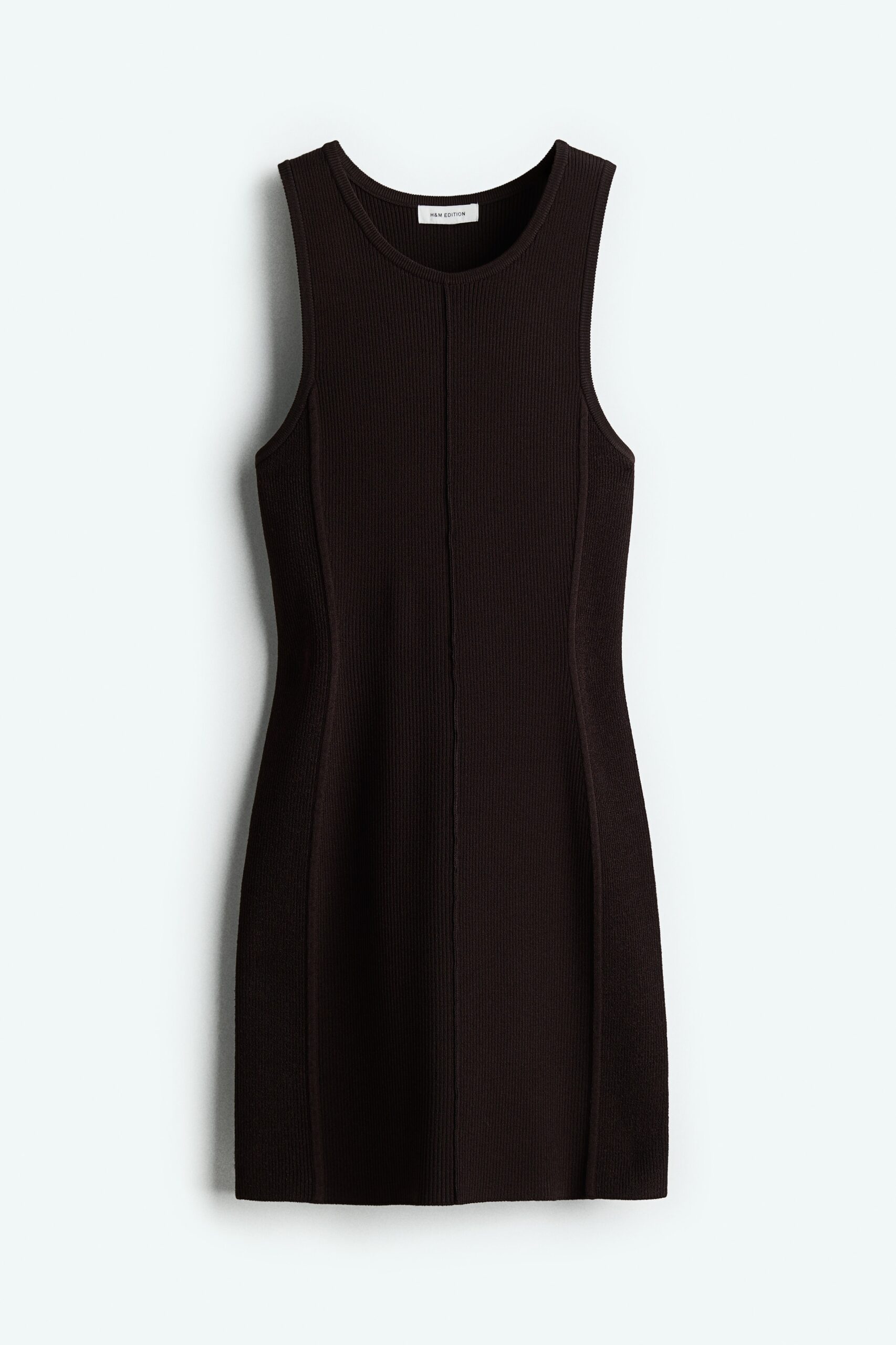 H & M - Jurk met cutout achter - Donkerbruin
