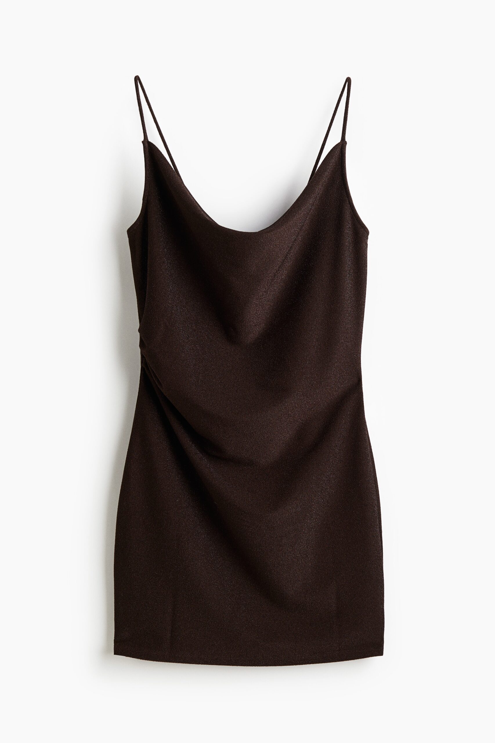 H & M - Gedrapeerde strappy jurk - Donkerbruin