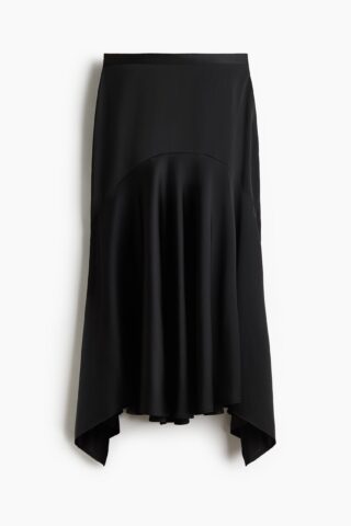 H & M - Rok van satijnen twill - Zwart