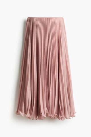 H & M - Licht transparante plissérok - Dusty Roze