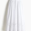 H & M - Rok met broderie anglaise - Wit