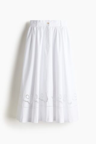 H & M - Rok met broderie anglaise - Wit