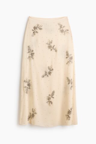 H & M - Transparante rok met decoraties - Roomwit