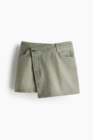 H & M - Denim overslagrok - Grijsgroen