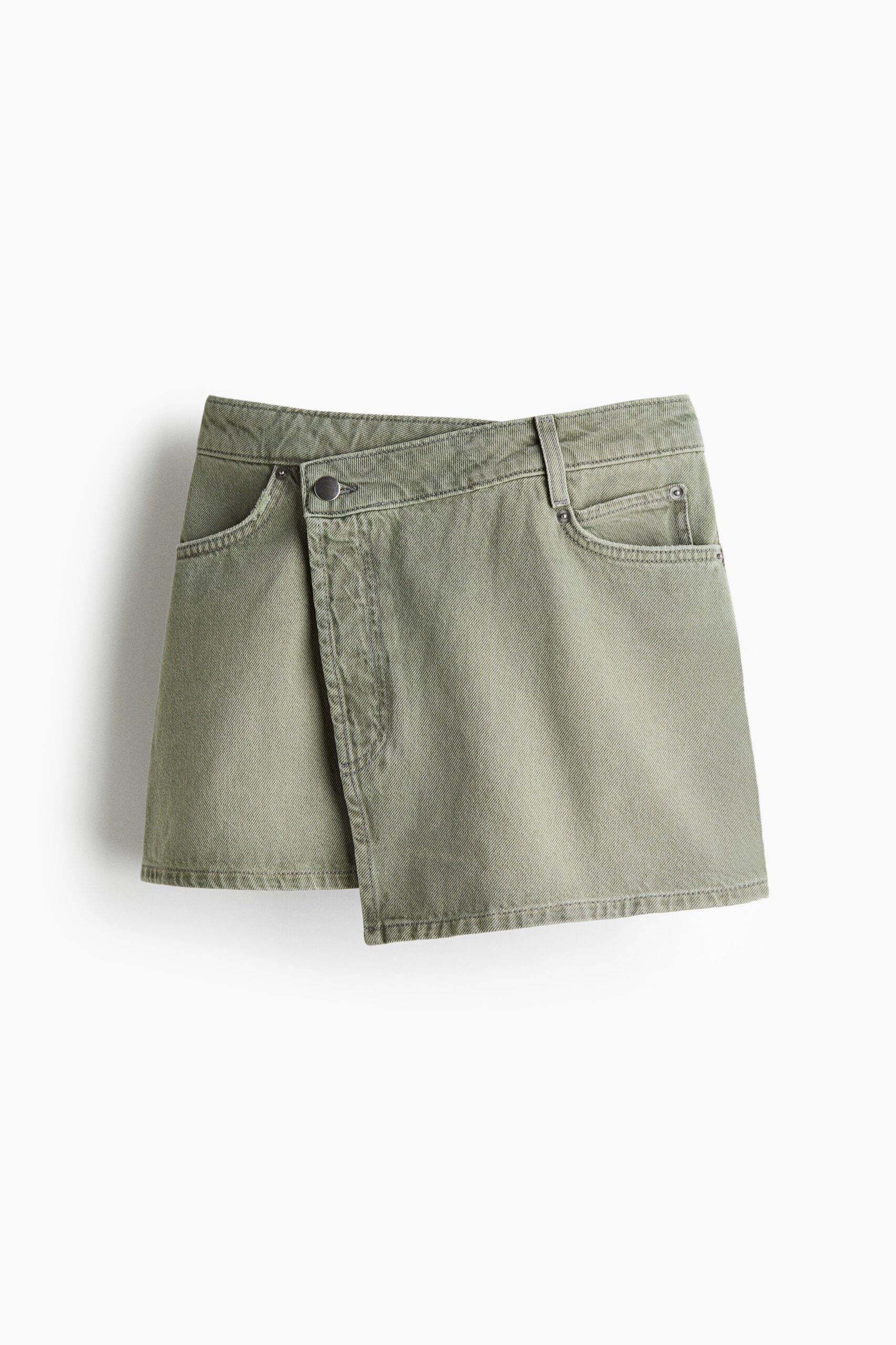 H & M - Denim overslagrok - Grijsgroen