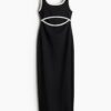 H & M - Maxi-jurk met cutout - Zwart