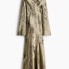 H & M - Satijnen open-backjurk - Goudkleurig