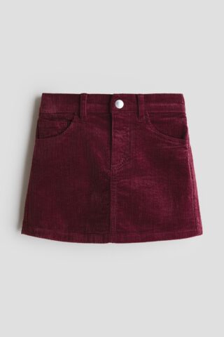H & M - Corduroy rok - Donkerrood