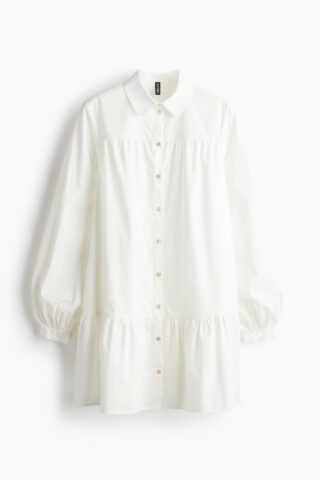 H & M - Overhemdjurk van popeline - Wit