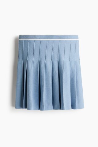 H & M - Plooirok - Dusty Blauw