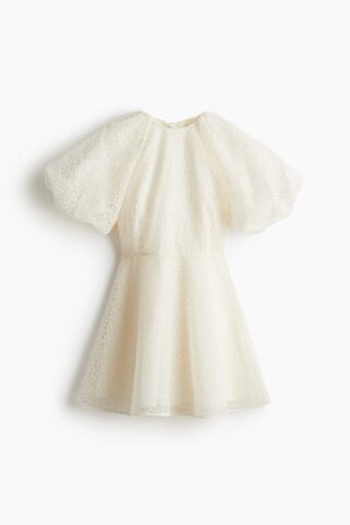 H & M - Jurk met borduursel - Roomwit