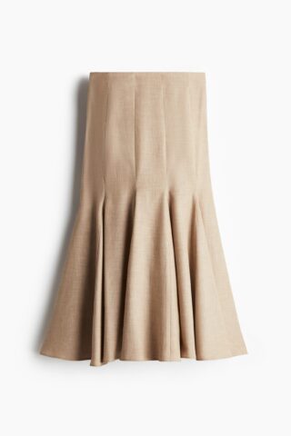 H & M - Uitlopende rok - Beige