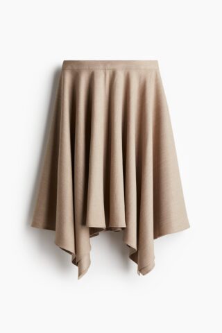H & M - Asymmetrische rok - Lichtbeige Gemêleerd