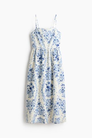 H & M - Strappy midi-jurk - Wit/Bloemen