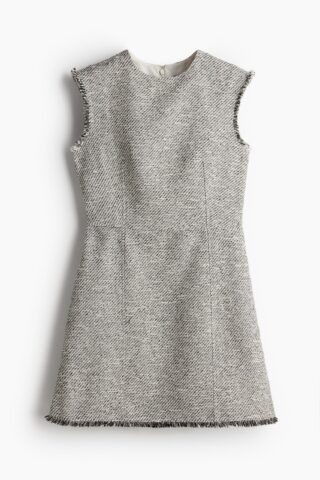 H & M - Structuurgeweven jurk - Grijs Gemêleerd