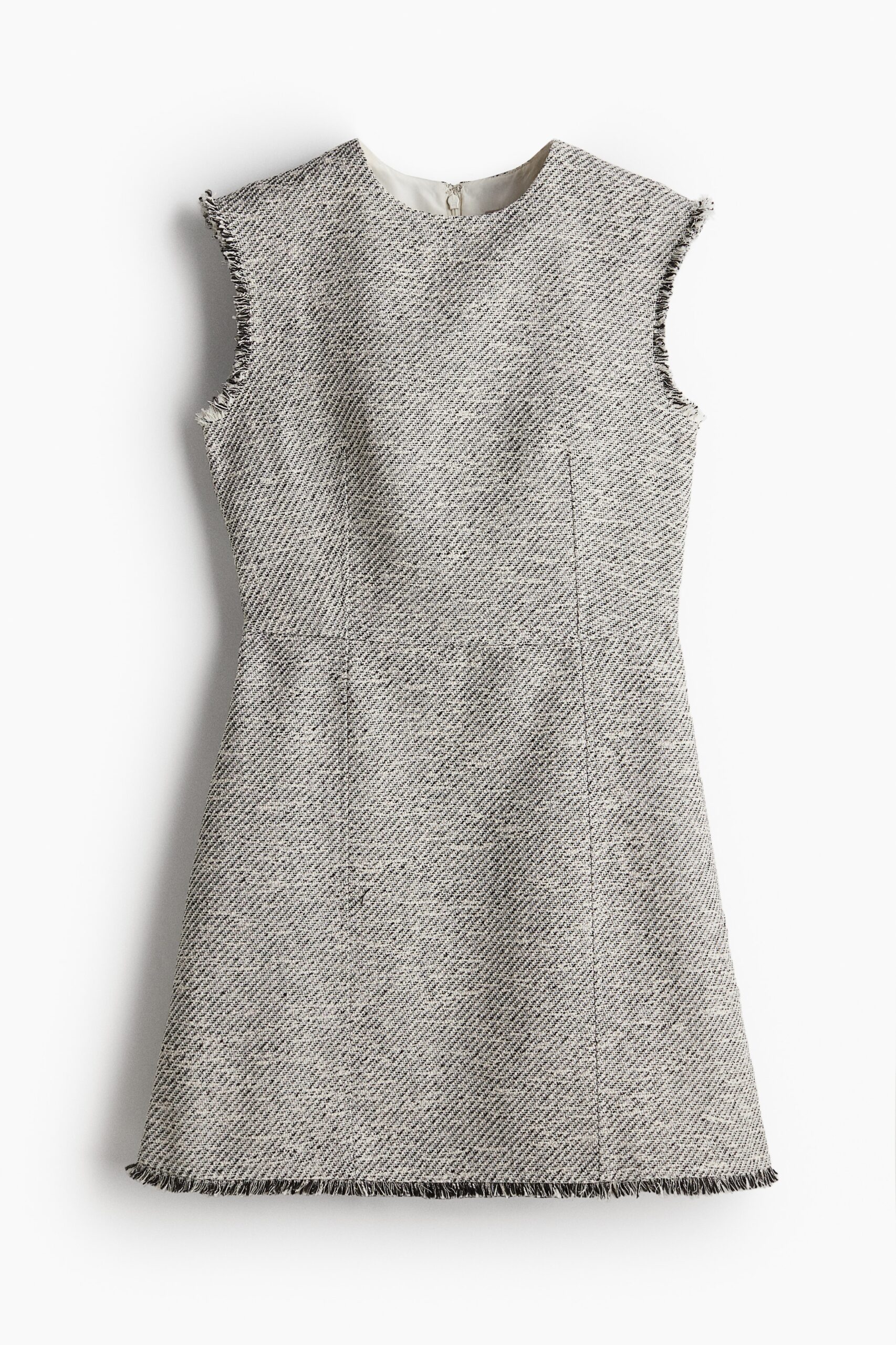H & M - Structuurgeweven jurk - Grijs Gemêleerd